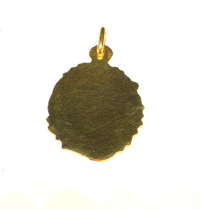 MEDAL in 18K (750/°°) yellow and pink gold,...