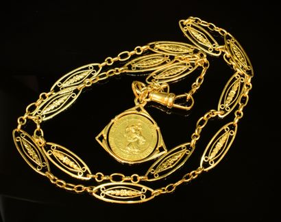 18K (750/°°) yellow gold filigree stitch...