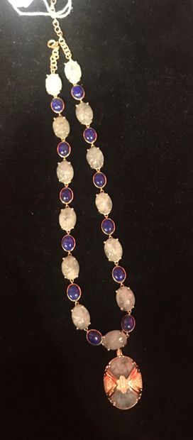 COLLIER souple en argent doré 925/°° (vermeil)...