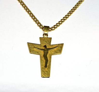 CHAINE en or jaune 18K (750/°°) maille gourmette,...