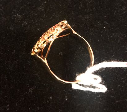 Yellow gold (18k) openwork ring PB: 4.2g...