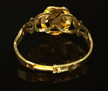BRACELET in 18K gold (750/°°), hollow band...