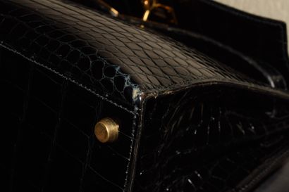 HERMES - BAG model KELLY, in black crocodile...