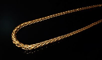 COLLIER en or 18K (750/°°), maille palmier...