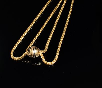 SAUTOIR in 18K gold (750/°°), rope stitch...