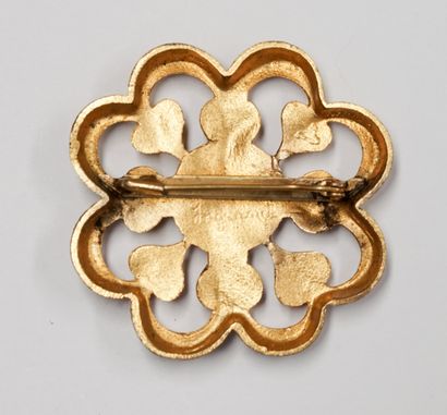 PAULE INGRAND - Gilded metal openwork brooch...