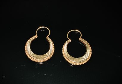 PAIR OF CRÉOLES in 18K (750/°°) yellow gold...