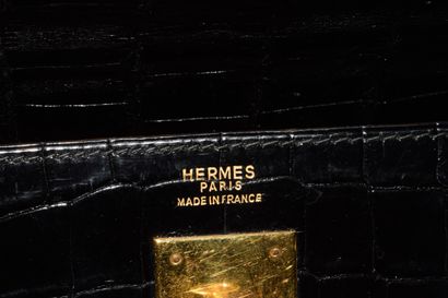 HERMES - BAG model KELLY, in black crocodile...