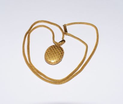 18K (750/°°) gold chain, knitted column link,...