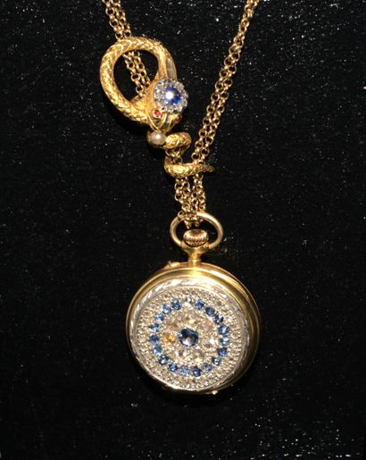 GOUSSET WATCH in 18K (750/°°) gold, set with...