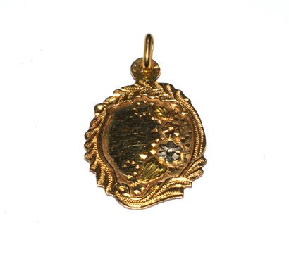 MEDAL in 18K (750/°°) yellow and pink gold,...