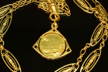 18K (750/°°) yellow gold filigree stitch...
