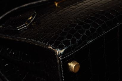 HERMES - BAG model KELLY, in black crocodile...