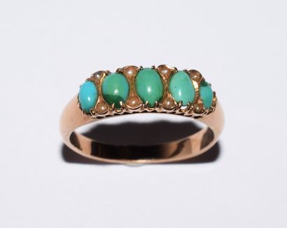 Gold garter ring 18K (750/°°), decorated...