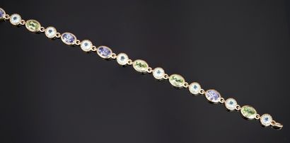 BRACELET articulated silver gilt 925 / °...