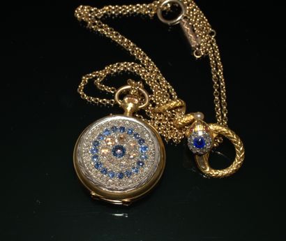 GOUSSET WATCH in 18K (750/°°) gold, set with...