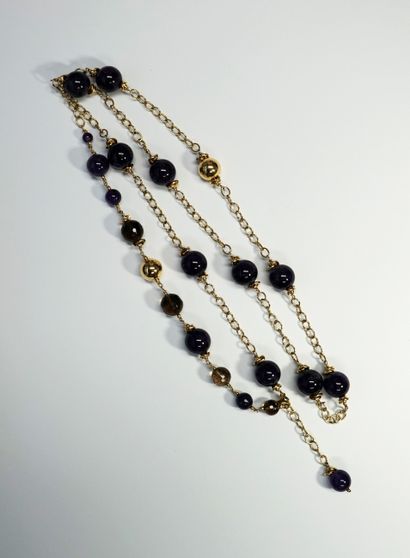 Gold-plated metal SAUTOIR composed of a chain...