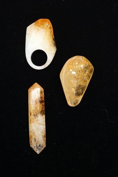 LOT of yellow quartz with inclusions including...