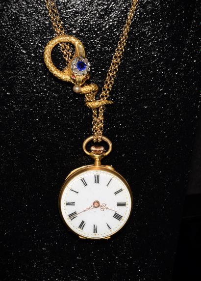 GOUSSET WATCH in 18K (750/°°) gold, set with...
