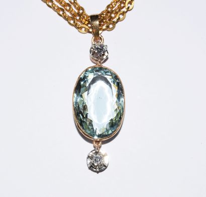 TRIPLE CHAINE en or 18K (750/°°), maille...