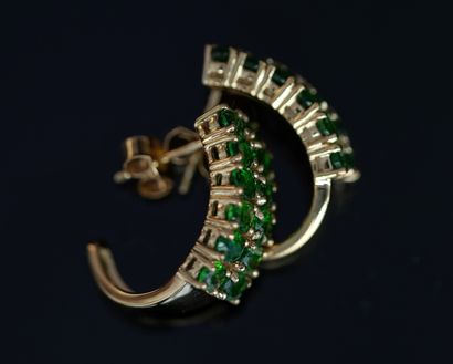 PAIRE de 1/2 CREOLES en argent doré 925°/°°...