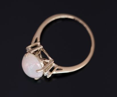 RING in silver gilt (vermeil) 925/°° centered...