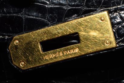 HERMES - BAG model KELLY, in black crocodile...