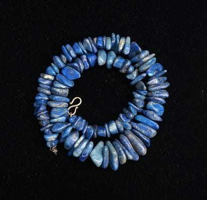NECKLACE made of lapis lazuli pebbles from...