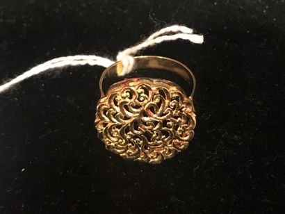 Yellow gold (18k) openwork ring PB: 4.2g...