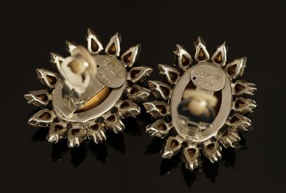 SCHERRER JL - PAIR OF EAR CLIPS in silver-plated...