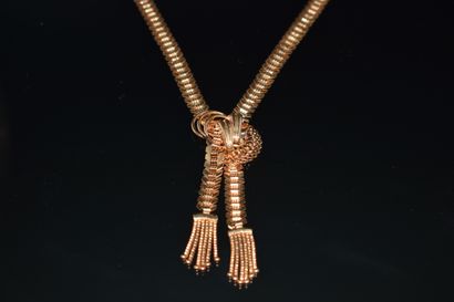 COLLIER en or jaune 18K (750/°°), négligé...