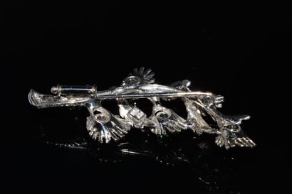 NIMZ - BROCHE en or blanc 18K (750/°°) signée,...