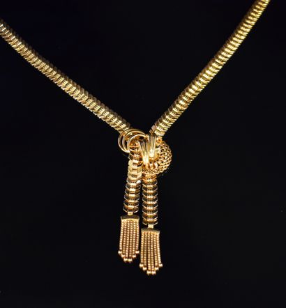 COLLIER en or jaune 18K (750/°°), négligé...
