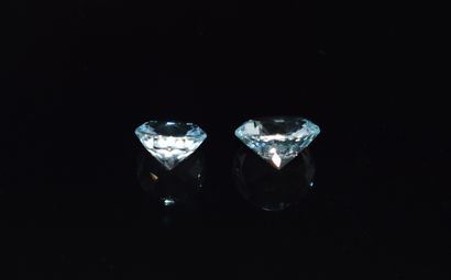 LOT de 2 AIGUES MARINES rondes de 8.23ct...