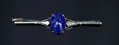 BROCHE BARETTE en or gris 18K (750/°°) centrée...