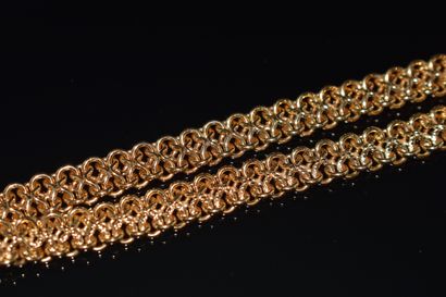 COLLIER en or jaune 18K (750/°°) maille américaine...