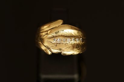 BAGUE de petit doigt en or jaune 18K (750/°°)...