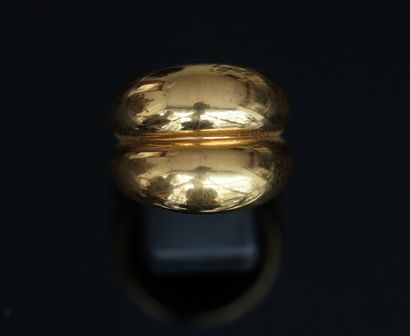 BAGUE double jonc en or jaune 18K (750/°°)....