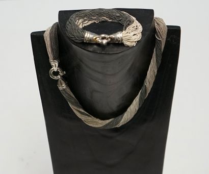 JEWELRY in black patinated and polished 925/°°...