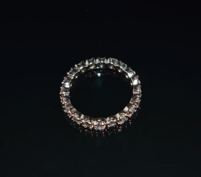 ALLIANCE AMERICAINE en or blanc 18k (750/°°),...