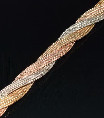 BRACELET 3 ORS en or 18K (750/°°) maille...