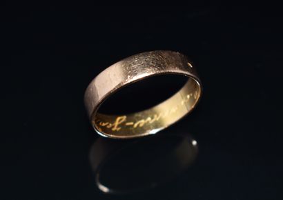 ALLIANCE en or jaune 18K (750/°°) plate unie,...