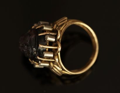 BAGUE en or jaune 14K (585/°°) monture en...