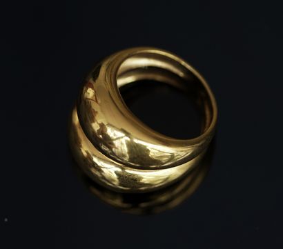 BAGUE double jonc en or jaune 18K (750/°°)....