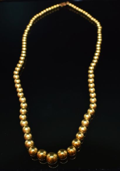 COLLIER BOULES en or jaune 18K (750/°°) en...