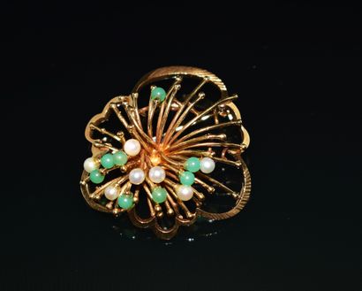 BROCHE en or jaune 18k (750/°°) figurant...