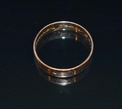 ALLIANCE en or jaune 18K (750/°°) plate unie,...