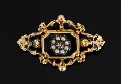 18K (750/°°) yellow gold and 800/°°° silver...