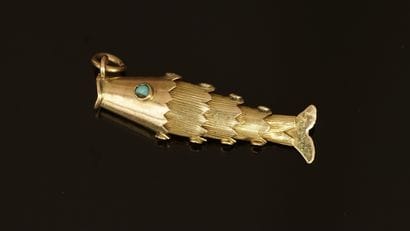 PENDENTIF en or jaune 14k (585/°°), figurant...