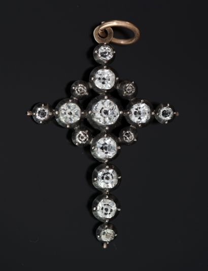 CROSS in 14K (585/°°) yellow gold and 800/°°°...